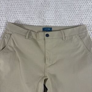 Taylrd Pants Men's 34 Standard Fit Khaki Flat Front Golf Performance Stretch 30"
